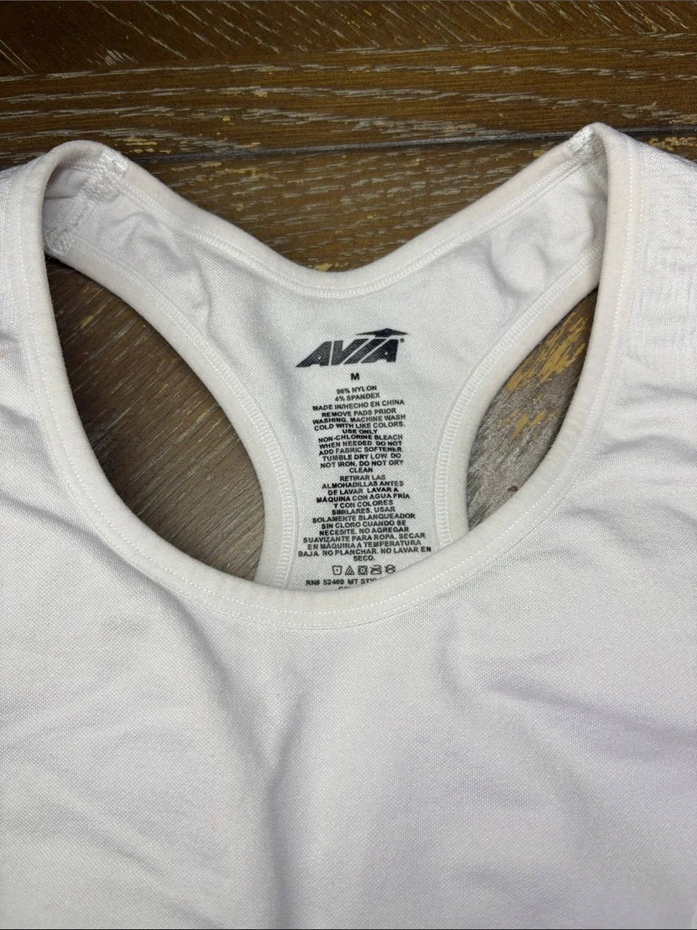 90 Degrees Mauve laser-cut hollow-out racerback & Avia White seamless Sports Bra